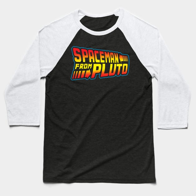 Spaceman from Pluto Baseball T-Shirt by TrulyMadlyGeekly